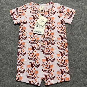 NWT Kate Quinn Shortie Union Suit 18-24M Lavender Abstract Floral Vine Rompe